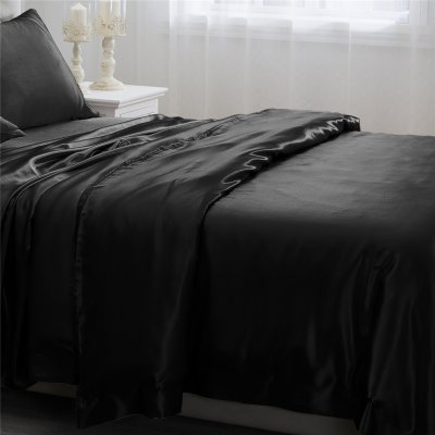 Black 22 Momme Silk Duvet Cover Quilt (Custom Bedding Tailor-Made)