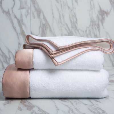 BRIMMY 3PCS Silk Splicing Thickened Bath Towel Set