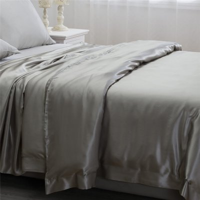 Silver Grey 22 Momme Silk Duvet Cover Quilt (Custom Bedding Tailor-Made)