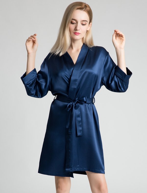22 Momme Mid length Silk Robes