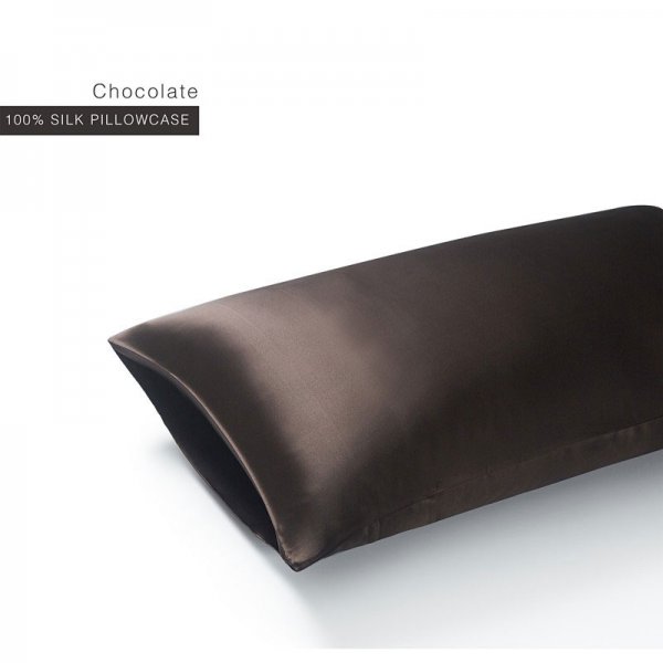 Chocolate 22 Momme Invisible Envelope Silk Pillowcase