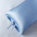 Light Blue 22 Momme Bow Silk Pillowcase