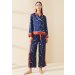 22 Momme Plant Print Long Silk Pajamas Set for Women