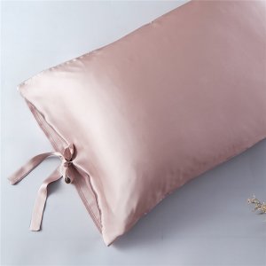Light Plum 22 Momme Bow Silk Pillowcase