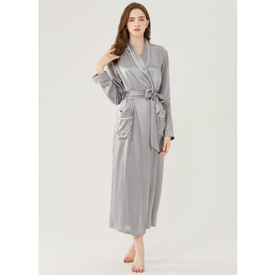 Premium Long Silk Robes Kimono Nightgown 