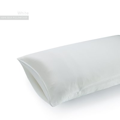White 22 Momme Invisible Envelope Silk Pillowcase