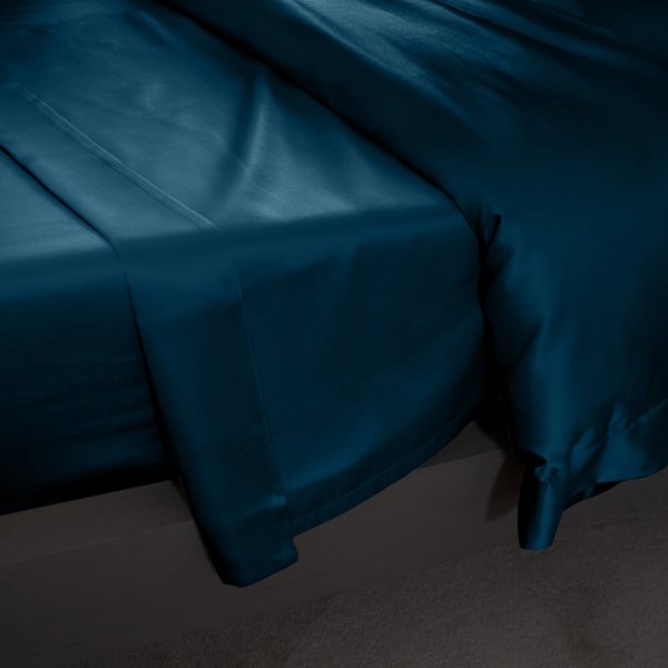 25 Momme sábana encimera de seda sin costuras(Azul Real)