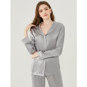 22 Momme Chic Trimmed Washable Silk Pajamas Set
