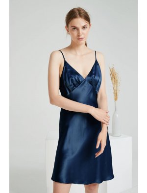 Premium 100% Mulberry Silk Dress V Neckline Nightgowns