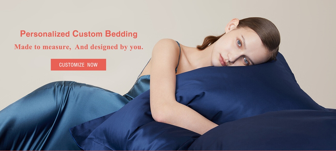 Ropa de cama de seda personalizada, Diseño y tamaño personalizados, Hecha a la medida